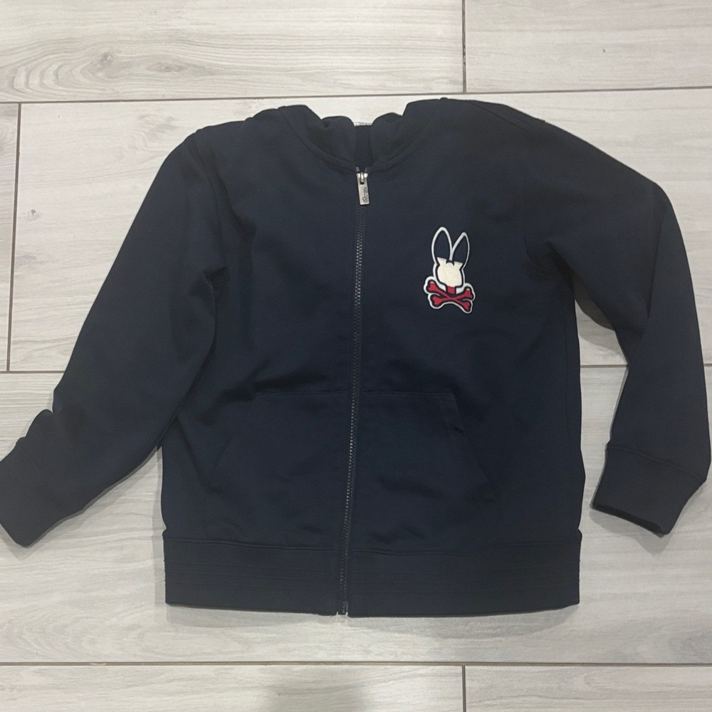 Psycho Bunny Kids Navy Hoodie with Bunny Logo